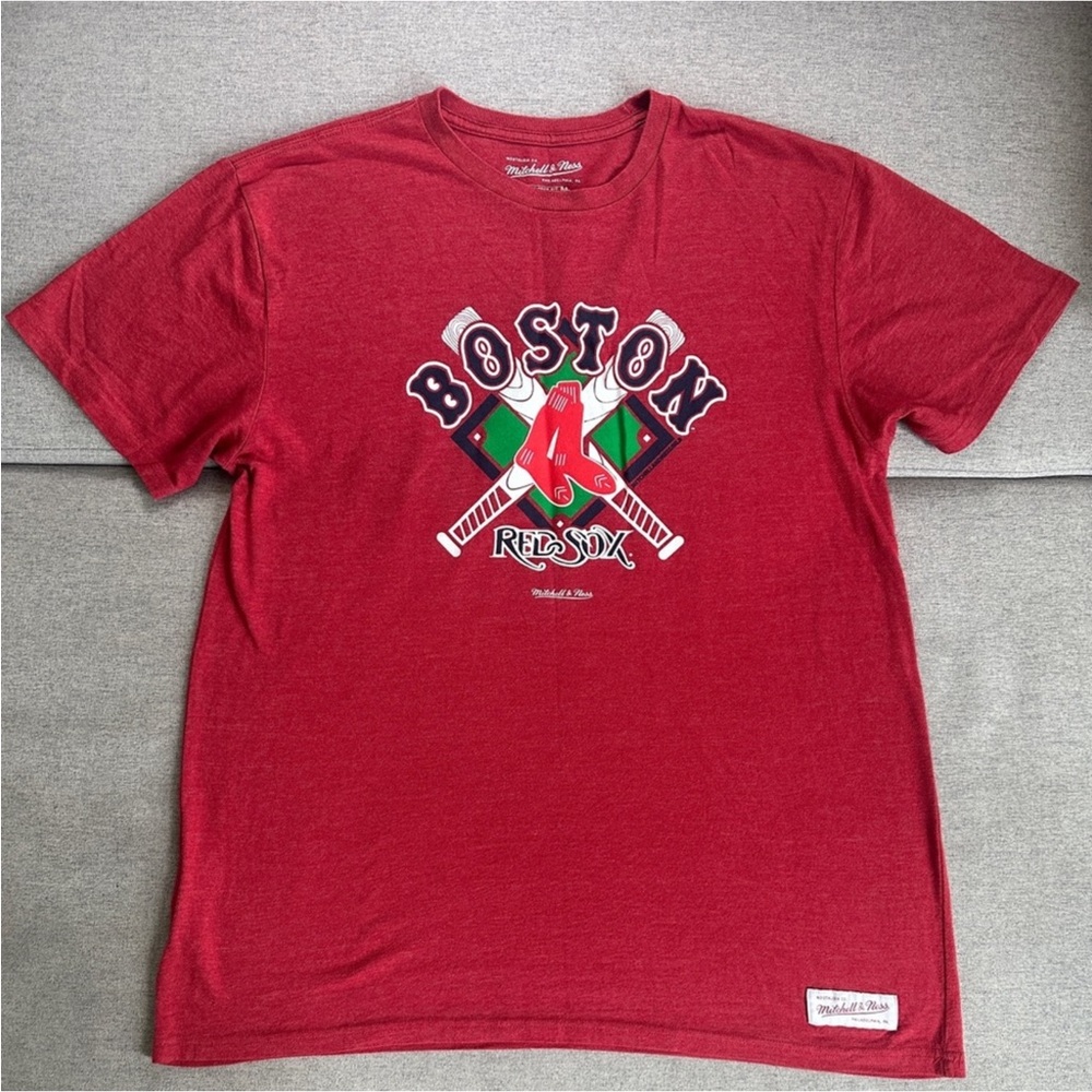 Boston Red Sox Mitchell & Ness T-Shirt Retro Men’s Size XL Red